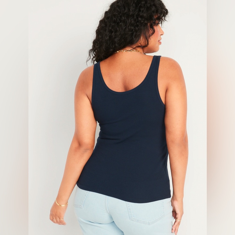 NWOT 3-Pack Old Navy Women’s Slim-Fit Rib-Knit Tank Top Blue Large 12-14 Tall - Picture 4 of 16